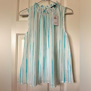 Banana Republic sleeveless blouse with button in back size 0, NWT